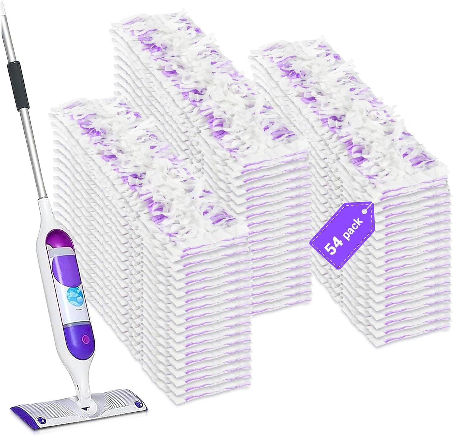 Pure Realm 40 Cout Power Mop Pads Refills for Powermop , Multi-Surface Disposablen swiffer Power Mop Pads，Unscented Spray Cleaning Repalcement Pads Refill