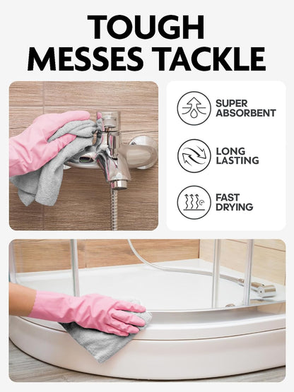 Fantasticlean Microfiber Cleaning Cloth Roll -75 Pack, Tear Away Microfiber Towels, 12" x 12", Reusable, Washable, Scratch Free, Ultra Absorbent Dishcloth for All-Around Cleaning Supplies (White)