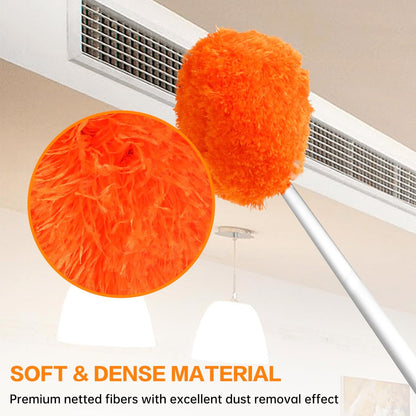 Ceiling Fan Cleaner Duster Reusable Microfiber Ceiling Fan Blade Cleaner Removable Duster with Extension Pole Adjusts 13 to 49.7 Inch for Cleaning Walls Bookshelves Furniture Door Window Top (Blue)