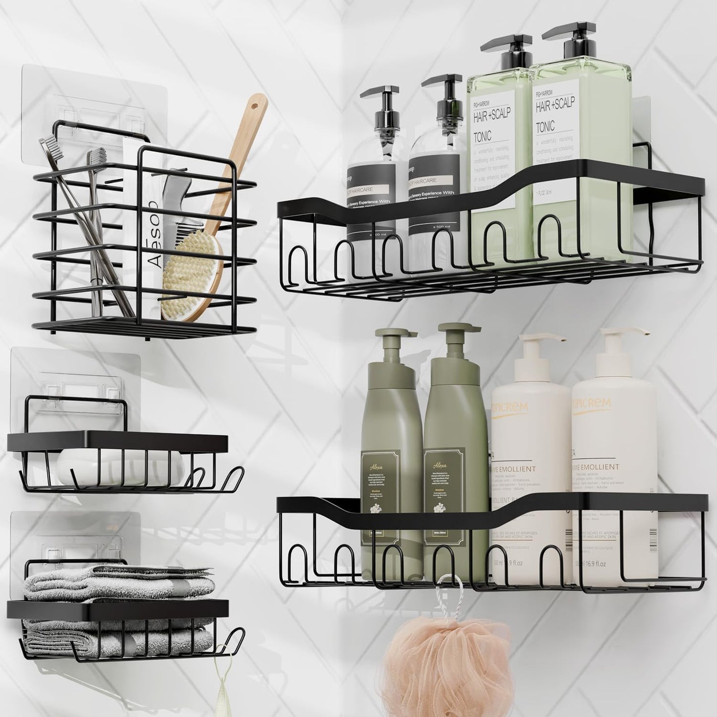 Clara Clark Bathroom Set - Sage Green Bathroom Accessories Set, 6PC Bathroom Accessory Set, Bathroom Sets with Toilet Brush, Trash Can & Soap Dispenser