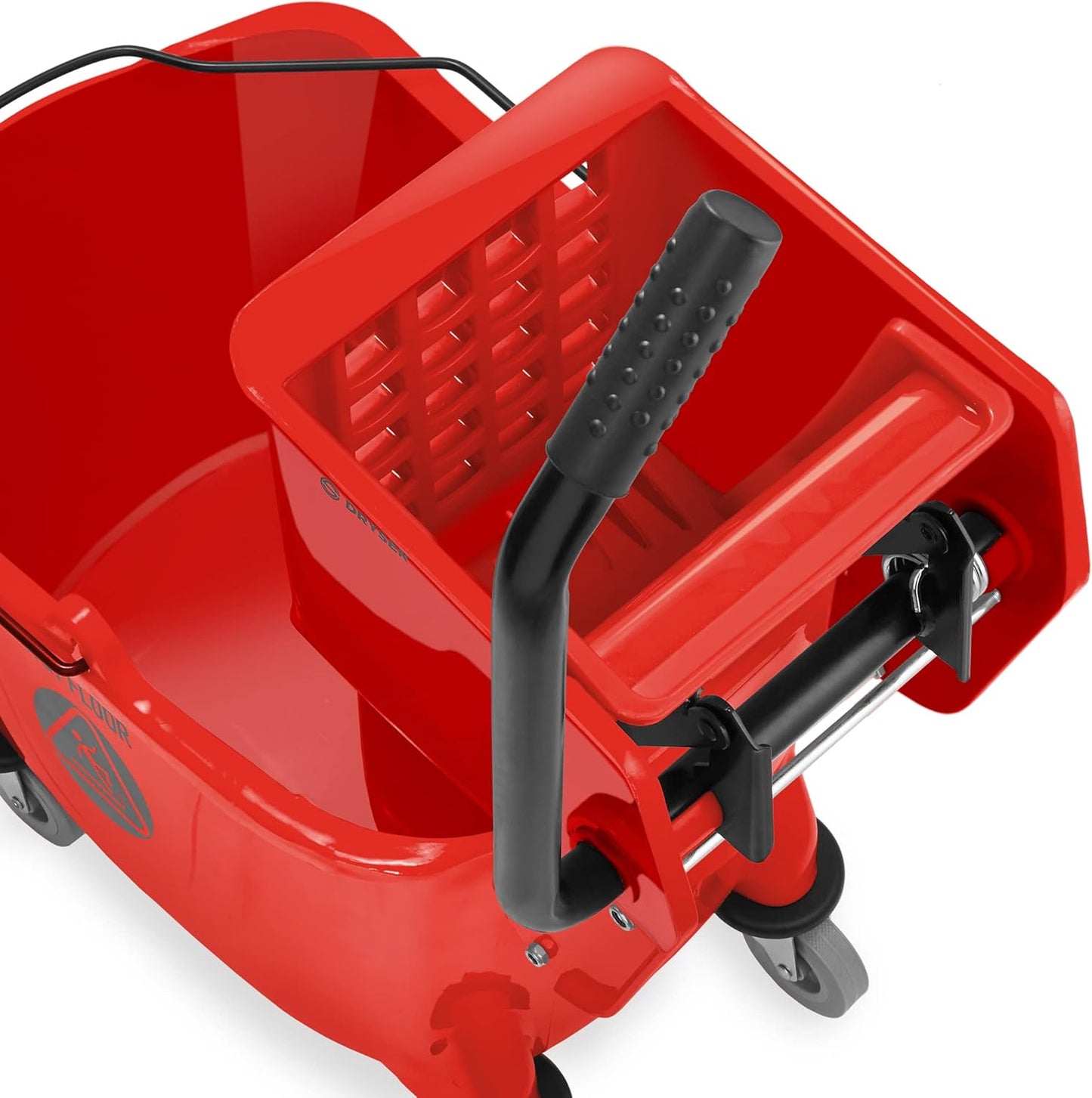 Dryser Commercial Side Press Wringer Combo Mop Bucket, 33 Quart, Blue