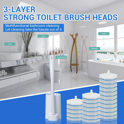 50 Count Toilet Wand Refills for Clorox ToiletWand,4X Cleaning Power Toilet Bowl Cleaner Refill Pads,Disposable Toilet Brush Scrubber Refills for Bathroom Cleaning,No Falling Apart