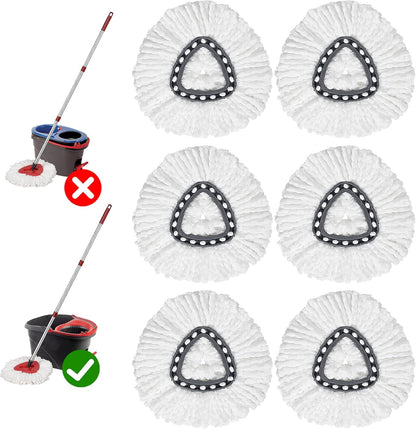 4 Pack Spin Mop Replacement Heads, Microfiber Mop Refills Compatible with Ocedar Mop Heads Replacements 2 Tank System, Replace Head Safe for Cleaning All Hard-surfaced Floors