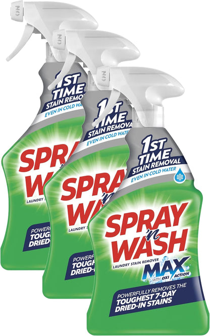Spray N’ Wash Max Stain Remover Spray, Laundry Pre-Treat for Tough Stains, 16oz