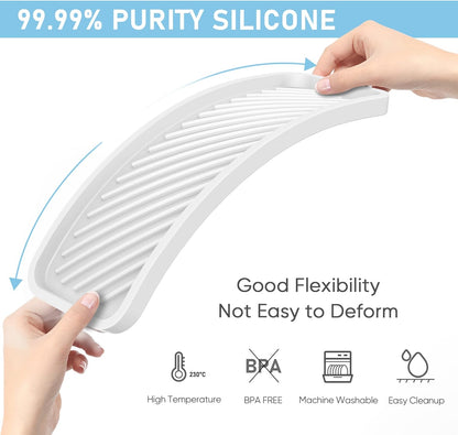 EG-SIPRO Silicone Sponge Holder, Kitchen Sink Organizer Tray, Sponge Caddy for Bathroom Counter, Dish Soap Holder, Scouring Pad
