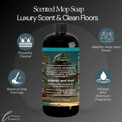 Lapew Black Sea Scented Cleaning Bundle | Carpet Deodorizer Powder (16 oz) & Mop Soap Concentrate (36 oz) | Pet-Friendly Odor Eliminator - Colors A