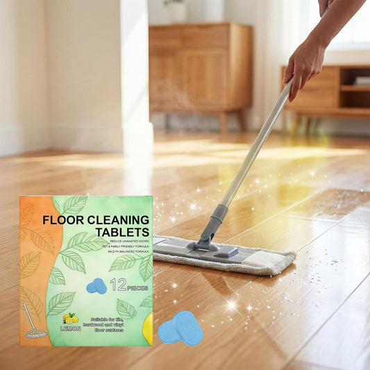 24PCS Floor Cleaner Tablets Hard Floor Cleaner Tablets,Powerful Floor Cleaner Cleaning Solution for Tile, Vinyl, Hardwood,Compatible with Robot Mops & Wet/Dry Vacuums, Lemon Scented
