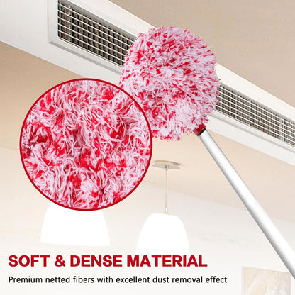 Ceiling Fan Cleaner Duster Reusable Microfiber Ceiling Fan Blade Cleaner Removable Duster with Extension Pole Adjusts 13 to 49.7 Inch for Cleaning Walls Bookshelves Furniture Door Window Top (Blue)