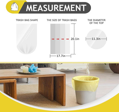 Teivio Small Trash Bags 4 Gallon 120 Counts Garbage Bags, Bathroom Trash Can Bin Liners, Small Plastic Bags for home office kitchen, fit 12-15 Liter, 3,3.5,4.5 Gal, Clear