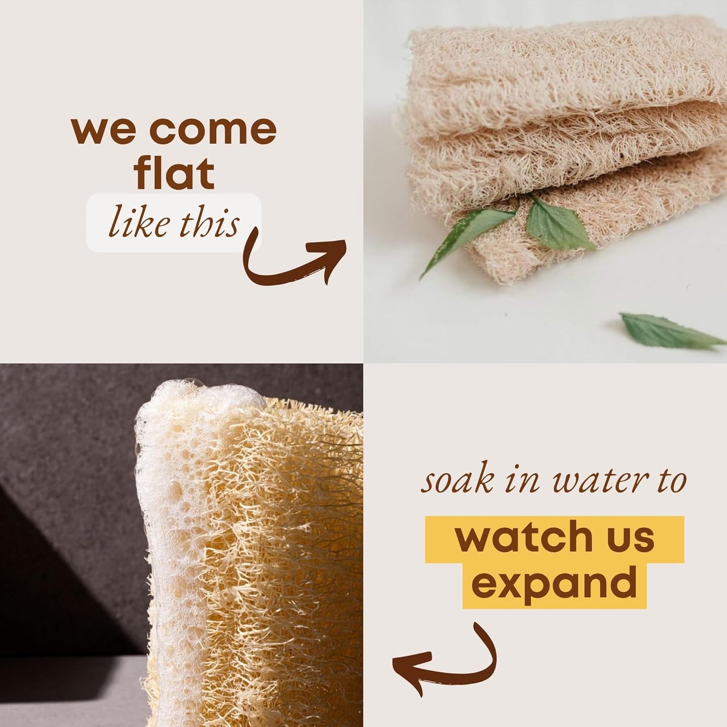 Natural Loofah Dish Sponge (Pack 30) Multipurpose Dish Sponges - 100% Biodegradable Compostable Dishwashing Scouring Pad Zero Waste (2.75" x 2.75" Each)