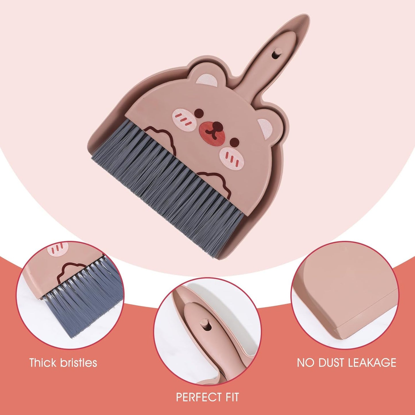 Upgrade Small White Broom and Dustpan Set, Hand Dustpan and Brush Set, Cute White Mini Broom and Dust pan Sets, Little Dust Pan for Home Use Tabletop Debris Cleaning Pet Cages Guinea Pig Cages