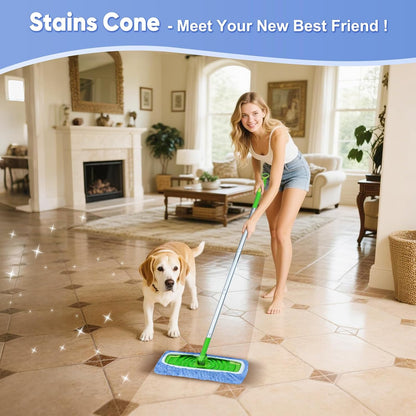 6-Pack Reusable Mop Pads Compatible with Sweeper Mop - 100% Coral Fleece Washable Refills - Microfiber Dry & Wet Sweeping Cloths for Multi-Surface/Hardwood Floor Cleaning