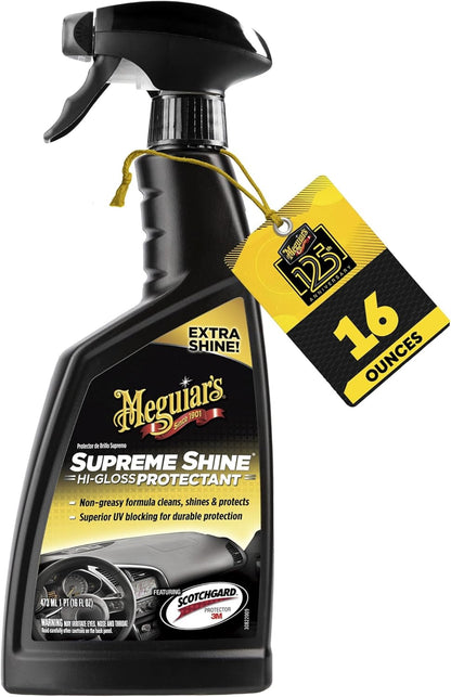 Meguiar's Supreme Shine Protectant Wipes - Convenient Protectant Wipes with UV Blocking for Durable Protection, Premium Car Wipe that Clean and Leave a Non-Greasy Glossy Shine, 30 Count