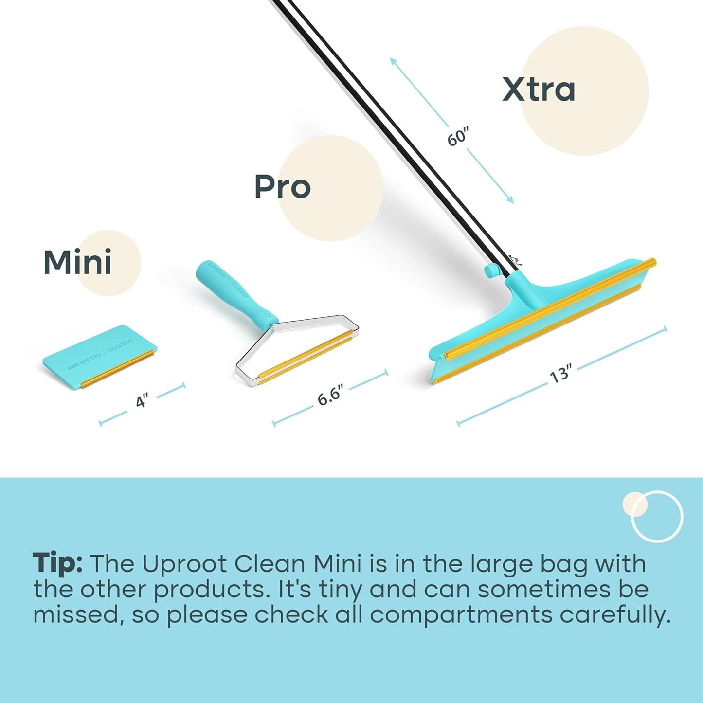 Uproot Cleaner Pro Pet Hair Remover Bundle - Including Xtra Carpet Rake for Pet Hair Removal Tool - Scrape Easy the Cat & Dog Fur from Your Carpet, Rugs, Cat Bed, Car Trunk & More