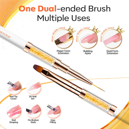 Modelones Nail Art Brushes Set, Nail Brush kit Gel Polish, Extension Gel, Liner, Clean up, Carving, Apex Building, Dotting Pens Professional Tools for Drawing Painting 3D Design Salon & DIY Use