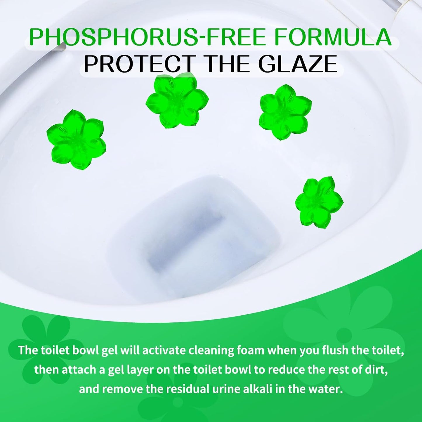 YUCO Toilet Gel Stamps Floral Shaped Toilet Bowl Cleaner Gel, Helps to Clean the Toilet, Preventing Urine Stains and Limescale Keeping it Fresh and Clean(Pack of 1, Ocean)