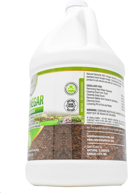 Natural Elements 30% Vinegar | (4) 1 Gallon Pack | Home and Garden Vinegar