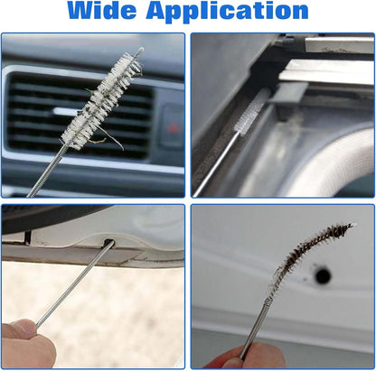 11 Pcs Flexible Drain Brush Set, 79 Inches Double Ended Tube Cleaning Brushes and 10 Pcs Different Sizes Straw Cleaning Brush Long Pipe Cleaners for Kitchen, Sink, Drain Pipe