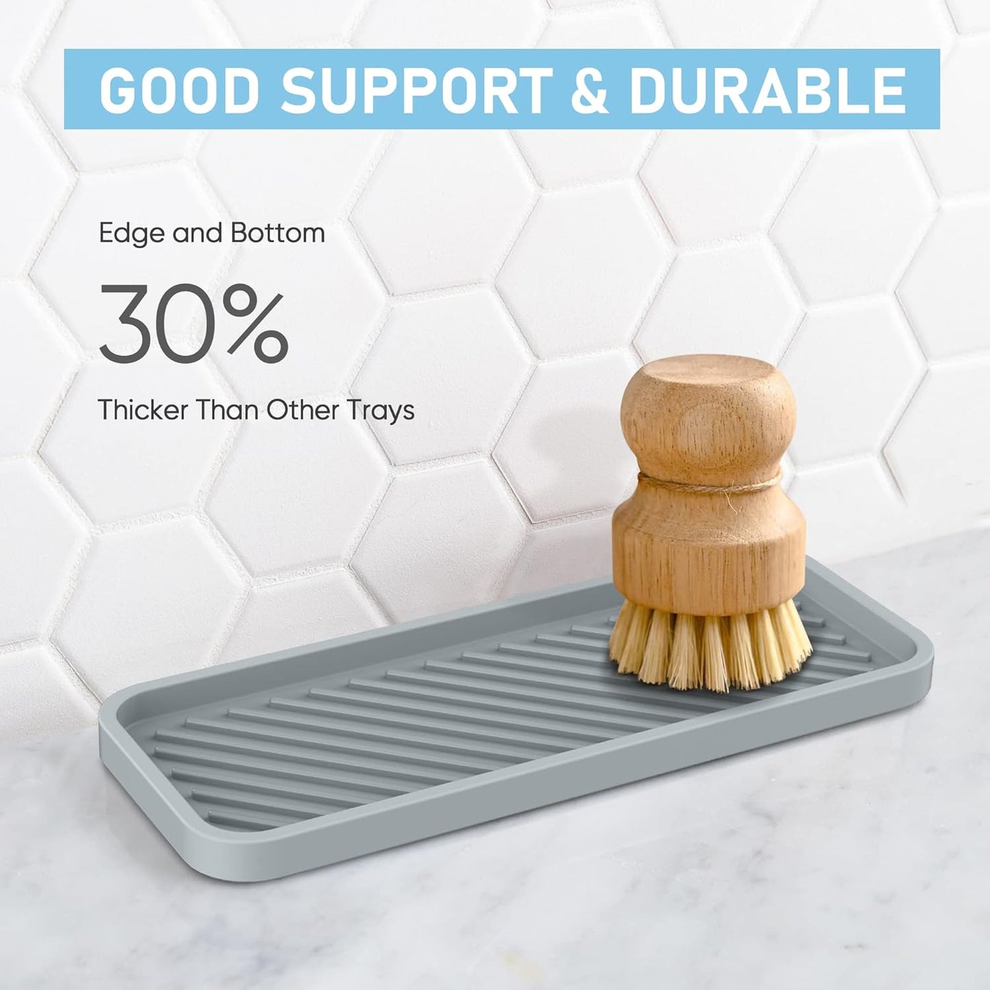 EG-SIPRO Silicone Sponge Holder, Kitchen Sink Organizer Tray, Sponge Caddy for Bathroom Counter, Dish Soap Holder, Scouring Pad
