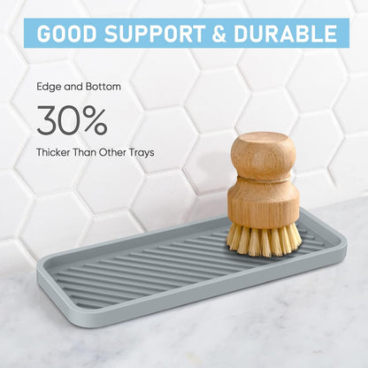 EG-SIPRO Silicone Sponge Holder, Kitchen Sink Organizer Tray, Sponge Caddy for Bathroom Counter, Dish Soap Holder, Scouring Pad