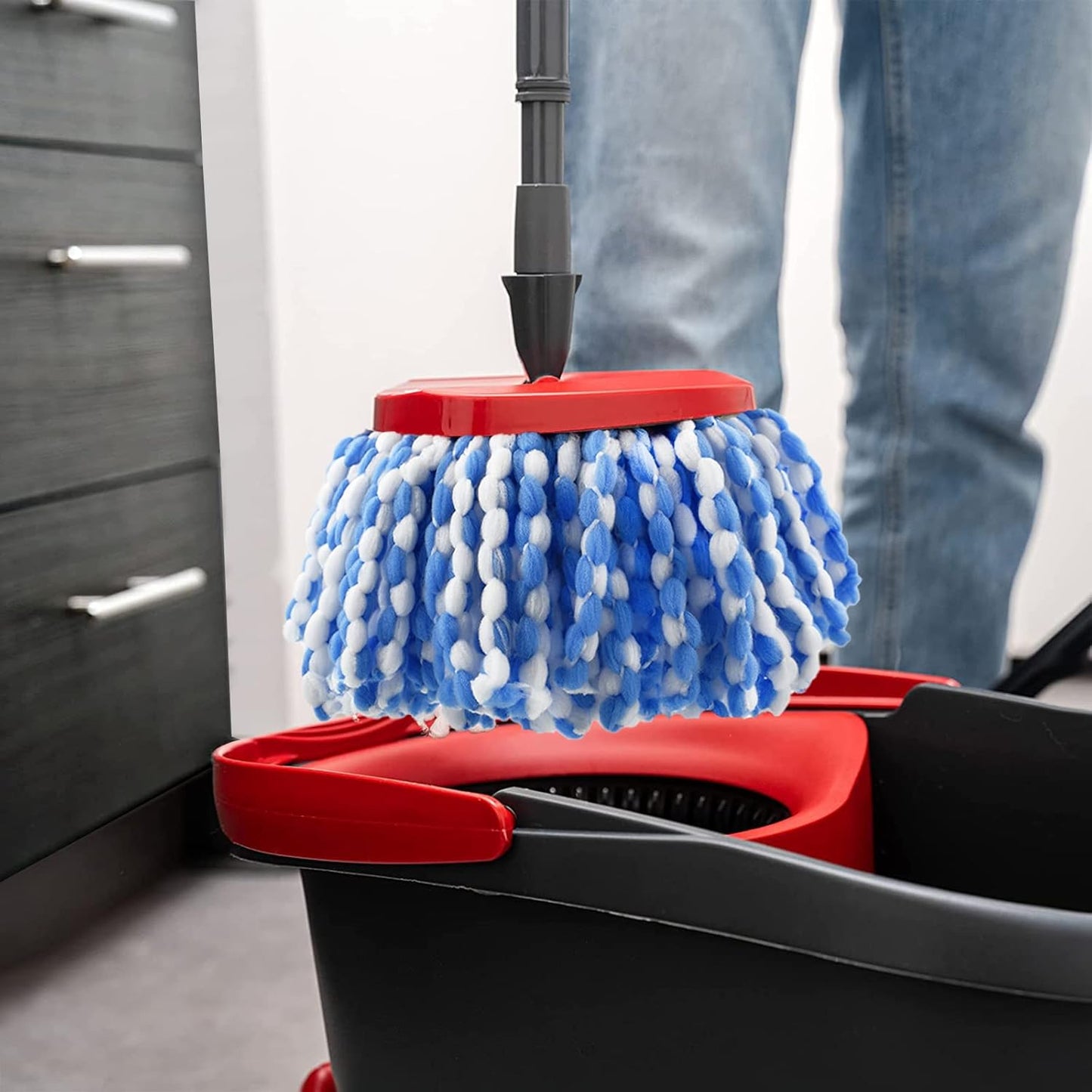 4 Pack Mop Replacement Heads for O-Ceda EasyWrin Spin Mop, Microfiber Spin Mop Refills, Easy Cleaning Mop Head Replacement