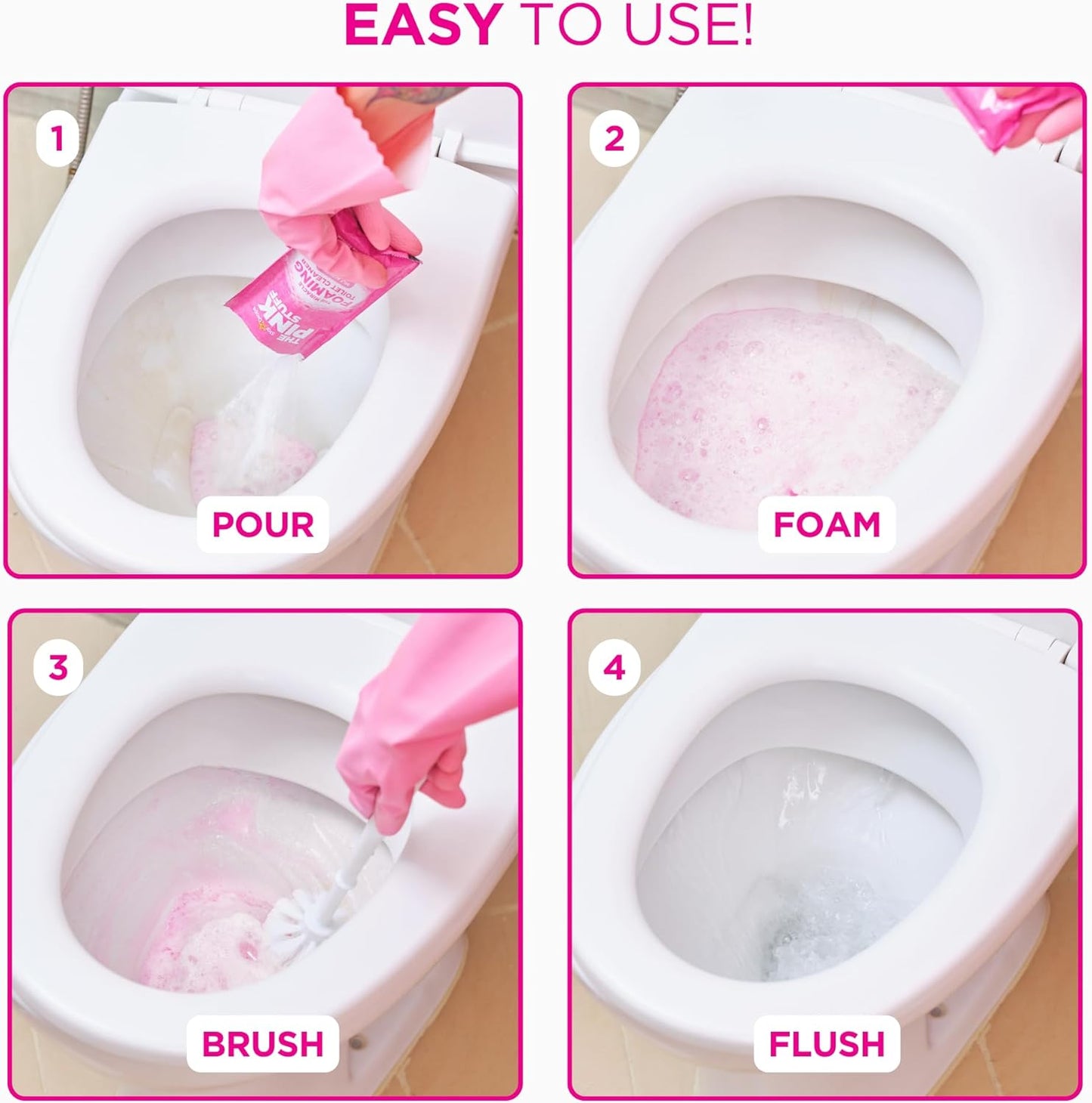 Stardrops - The Pink Stuff - The Miracle Power Foaming Toilet Cleaner - 2 Treatments - Self Activating Pink Foam Pack of 1 (7 Ounce)