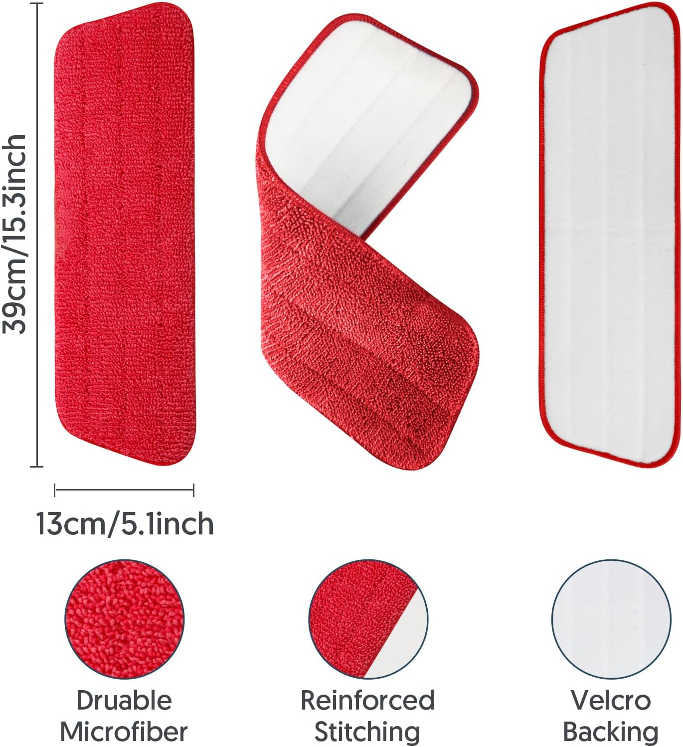 7 Count Reusable Microfiber Mop Pads for Swiffer PowerMop - MEXERRIS Microfiber Wet Pads Refills PowerMop Pads Machine Washable Hard Wood Floor Mop Pads Replacement for 13''-15'' Spray Wet Mops