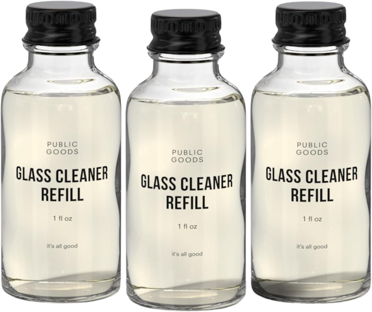 Public Goods Empty Glass Spray Bottle for Glass Cleaner | Refillable Spray Bottle for Cleaning | Made with Clear Borosilicate Glass for Windows, Mirrors | BPA Free | 24 Oz