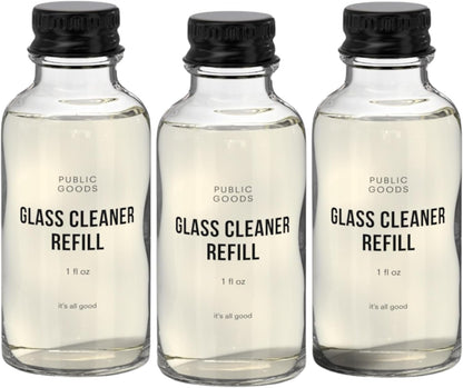 Public Goods Empty Glass Spray Bottle for Glass Cleaner | Refillable Spray Bottle for Cleaning | Made with Clear Borosilicate Glass for Windows, Mirrors | BPA Free | 24 Oz