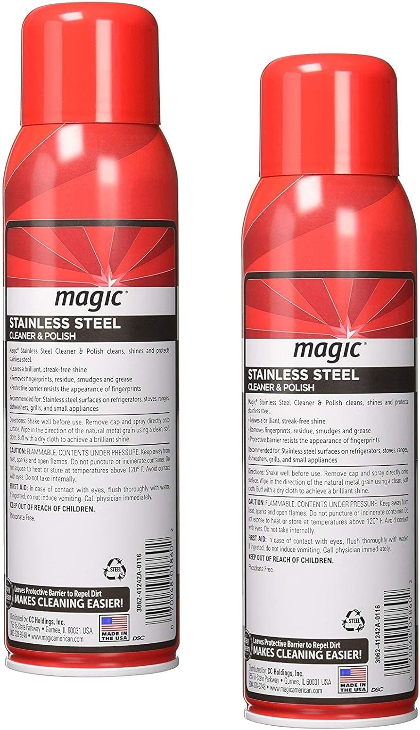 Weiman Magic Stainless Steel Cleaner Aerosol, 17 Ounce (2 Pack)