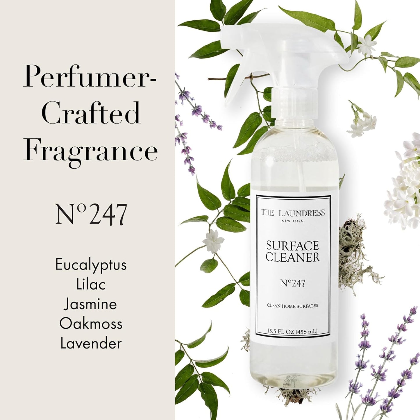 The Laundress Surface Cleaner, No. 247 Scented; Safe for Granite, Marble, Porcelain, & Wood; Bio-Based Ingredients; 15.5 Fl OZ