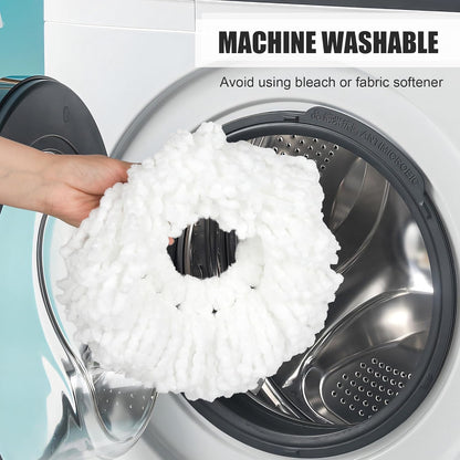 Spin Mop and Bucket System, 360° Rotating Head, Adjustable Handle, 20QT Bucket with Auto-Clean, 3 Microfiber Heads
