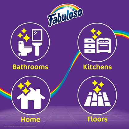 Fabuloso Cleaning Brush with Handle, Compact Handheld Household Scrub Brush for Kitchen, Bathroom, Baseboards, Tile and Floors, Firm Bristles for Indoor Surface Cleaning, White and Purple, 5.5 Inch