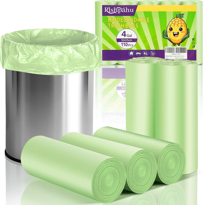 220Counts Small Trash Bags 4 Gallon, Flexible & Durable Small Garbage Bags, Unscented & Easy Tearing 4 Gallon Trash Bag for Kitchen, Bathroom, Bedroom, Office, Transparent,0.3Mil