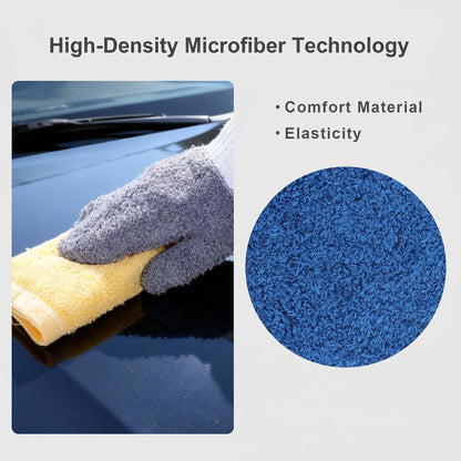 3 Pairs Microfiber Dusting Mitt Household Cleaning Gloves Leaf Cleaning Gloves Washable Reusable for Blinds, Windows, Plants, Furniture Clean