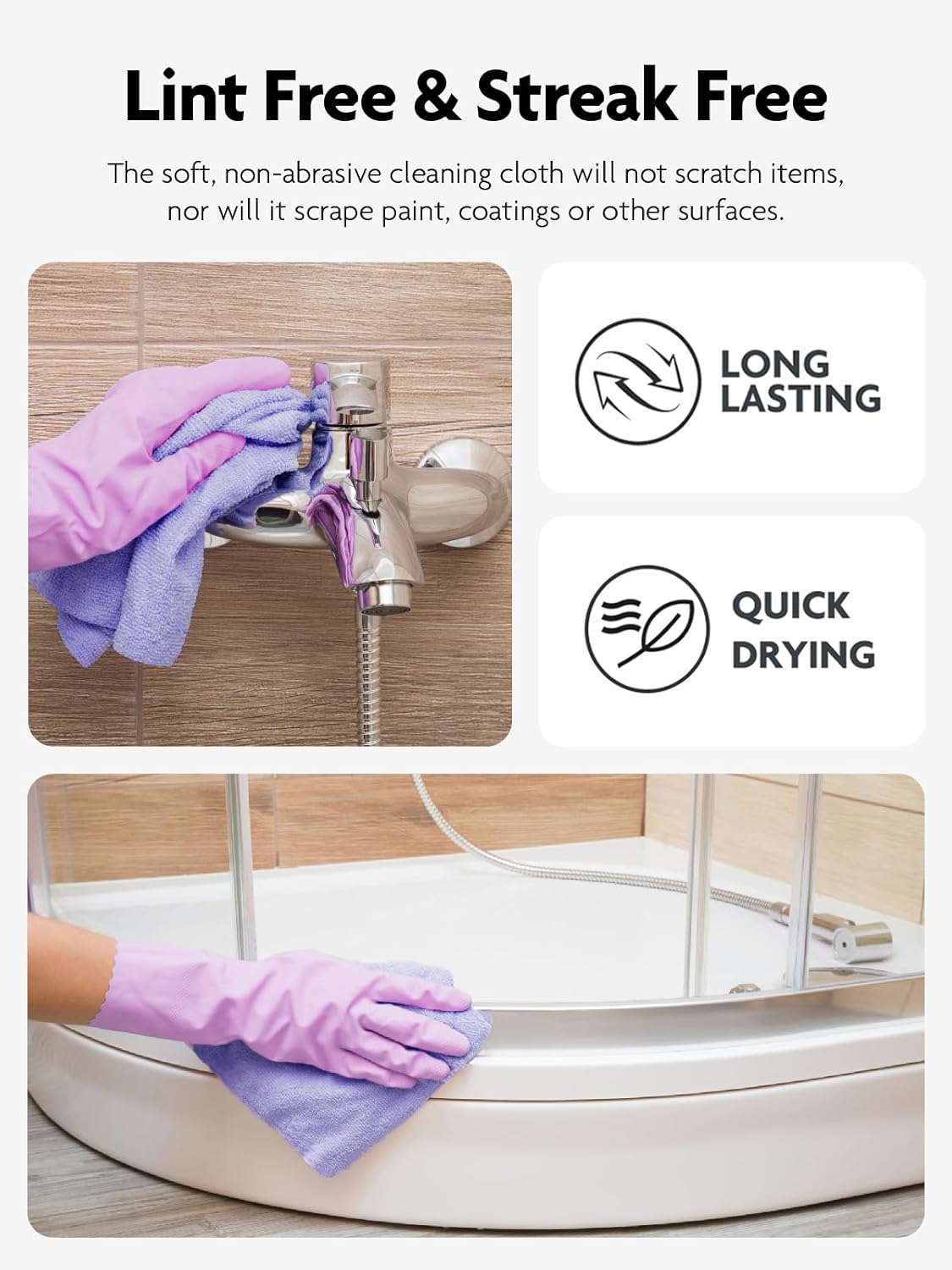 Fantasticlean Microfiber Cleaning Cloth Roll -75 Pack, Tear Away Microfiber Towels, 12" x 12", Reusable, Washable, Scratch Free, Ultra Absorbent Dishcloth for All-Around Cleaning Supplies (White)