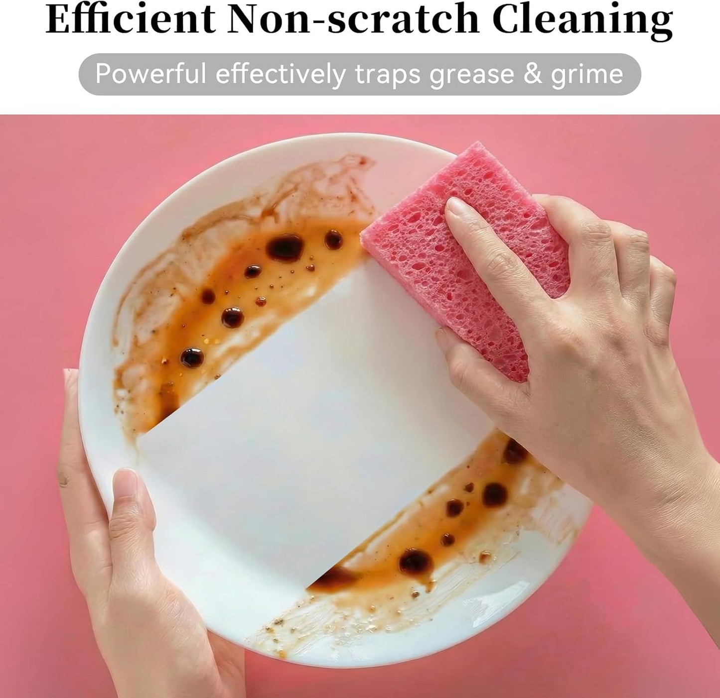 6 Pcs Kitchen Sponges for Dishes Cleaning, Non Scratch for Non Stick Cookware, Compressed Natural Cellulose Sponges, Dish Washing Scrubbers, Scrubbing Pads for Household, Bathroom (Multicolor)