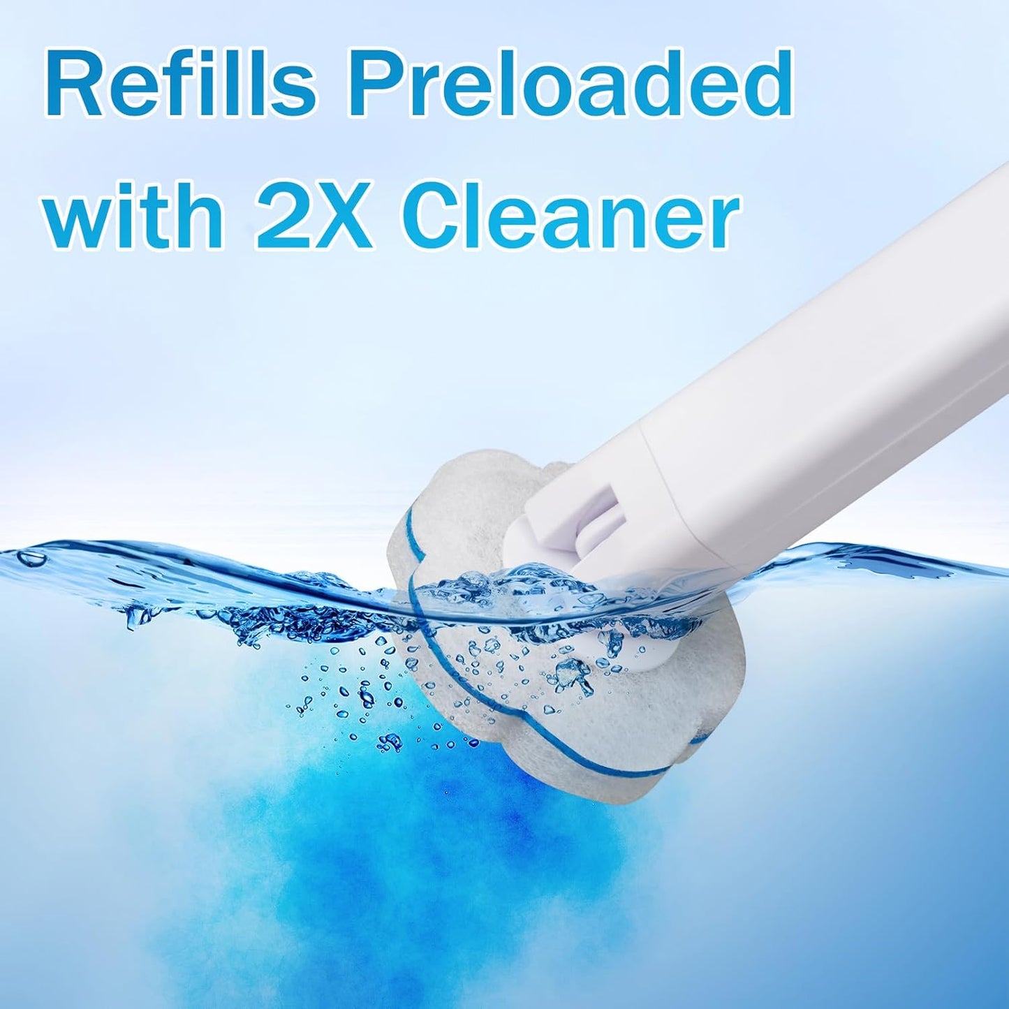 Disposable Toilet Brush， 2 Pack Toilet Wand and Holder with 54 Cleaner Refills Disposable Toilet Cleaning System Cleaner Pads for Toilet Bowl，Bathroom Cleaning，Sink，Bathtub - White