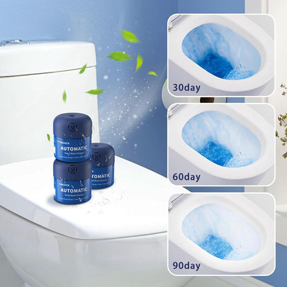 Toilet Bowl Cleaner, Automatic Long Lasting Continuous Toilet Bowl Cleaners, Bathroom Cleaner Prevent Stain Build Up Deep Clean,3 Bottles Septic Safe Toilet Bowl Tablets in Bottle Light Lemon Scent