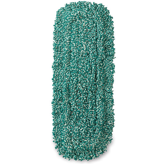 Rubbermaid Commercial Products Looped-End-Dust Mop Head Replacement 48-Inch Green Microfiber Blend Heavy Duty Industrial Wet Mop For Floor Cleaning Office/School/Stadium/Lobby/Restaurant