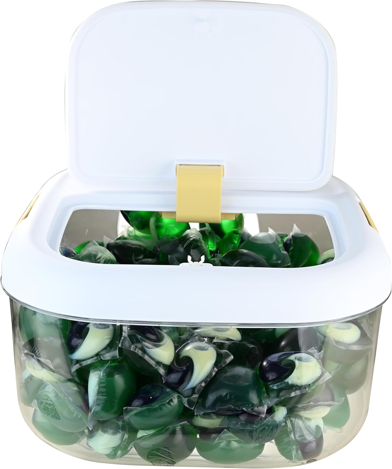 Skywin TidyFriend Laundry Pods Container with Lift Up Lid, 12.4" x 6.5" x 8.7", Airtight Storage Keeps Pods Fresh, Laundry Detergent Container & Dishwasher Pod Holder (Grey)