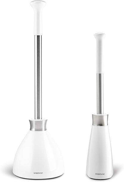 simplehuman Replacement Toilet Brush Head, Easy Screw On, Stiff Outer Bristles, Black Plastic