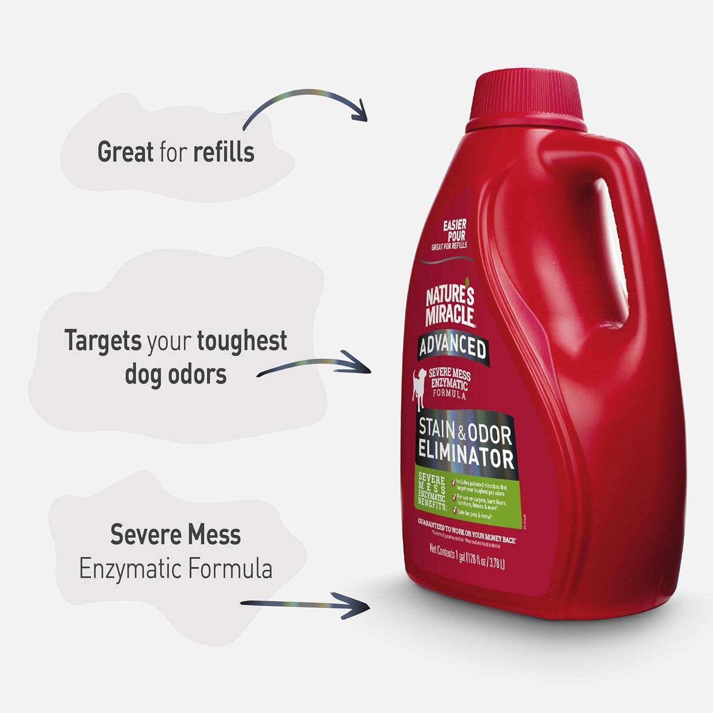 Nature’s Miracle Advanced Stain and Odor Eliminator Dog Spray, Fresh Scent, Severe Mess Enzymatic Formula For Tough Pet Messes, 32 oz