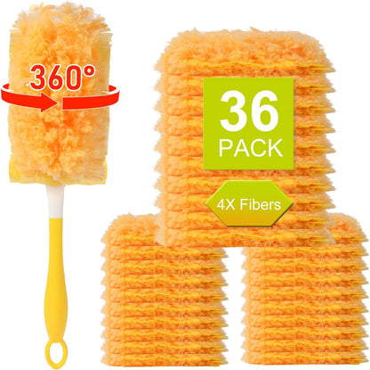 50 Count Larger Size Duster Refills for Swiffer Dusters with 1 Handle - Multi-Surface Feather and Microfiber Duster Disposable Alternative, Heavy Duty Cleaning Kit for Home, Furniture, Blinds and Vent