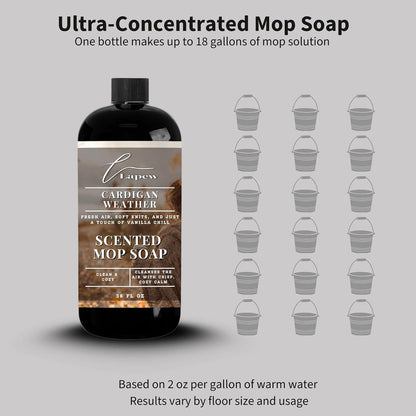 Lapew Santal Scented Mop Soap - Luxury Floor Cleaner Concentrate for Mopping Tile, Laminate, Vinyl & Hardwood | Streak-Free, Low-Foam | 36 oz - Colors B