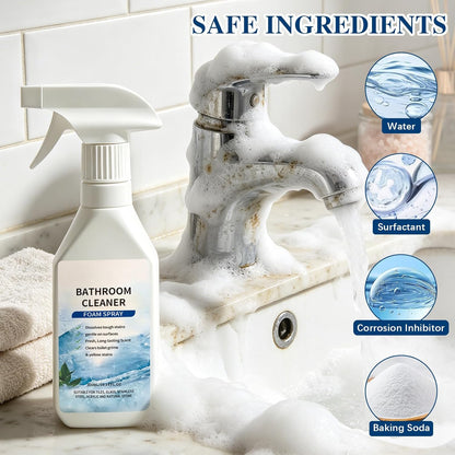 Scale Remover Bathroom Cleaner Foam Spray,Powerful Stubborn Stains Bathroom Cleaner Foam,Suitable for Tiles,Glass,Bathtub,Porcelain(1PCS)