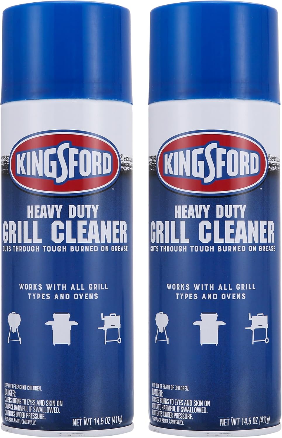 Kingsford Heavy Duty Foaming Grill Cleaner Spray, BBQ Degreaser for Charcoal & Gas Grills, Cuts Grease, Burnt-On Food & Grime, Easy Spray-On Foam for Grill Grates & Surfaces, Aerosol Can, 14.5 Oz
