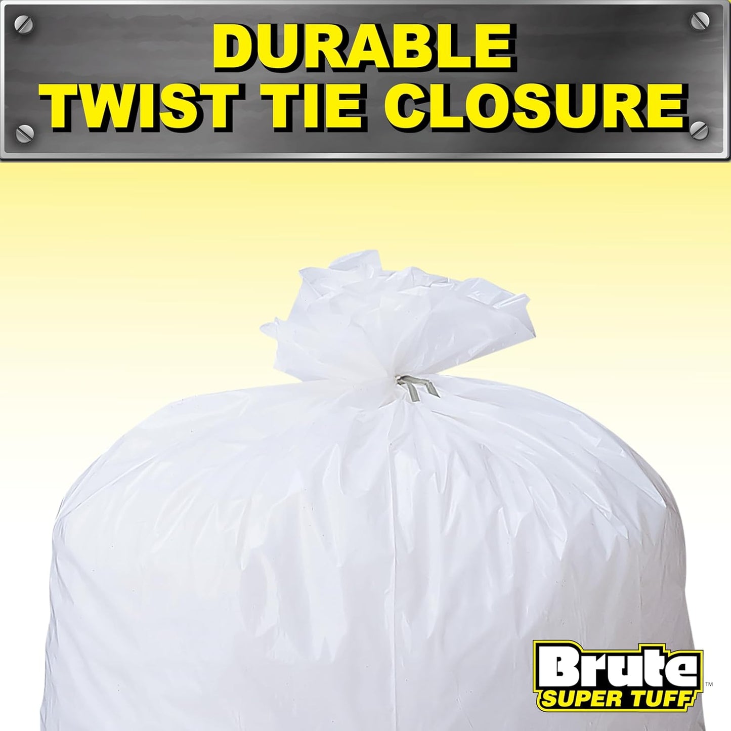 Brute Super Tuff Heavy Duty 2.2 MIL Contractor Bags, Extra Large Trash Bags, Twist Tie Closure, Black, 55 Gallon, 15 Count