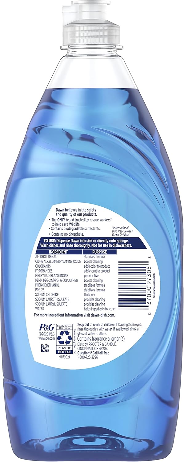 Dawn Dishwashing Liquid, Original Scent, 38 fl oz