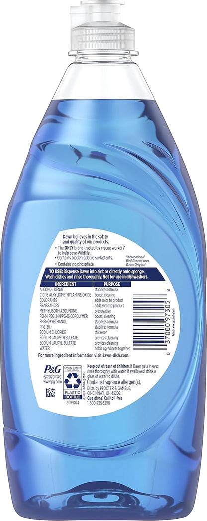 Dawn Dishwashing Liquid, Original Scent, 38 fl oz